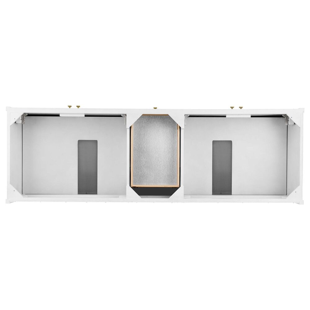 James Martin Vanities Chicago 72&quot; Double Bathroom Vanity in Glossy White with 3 cm Carrara White Marble Top and Rectangular Sinks, , large