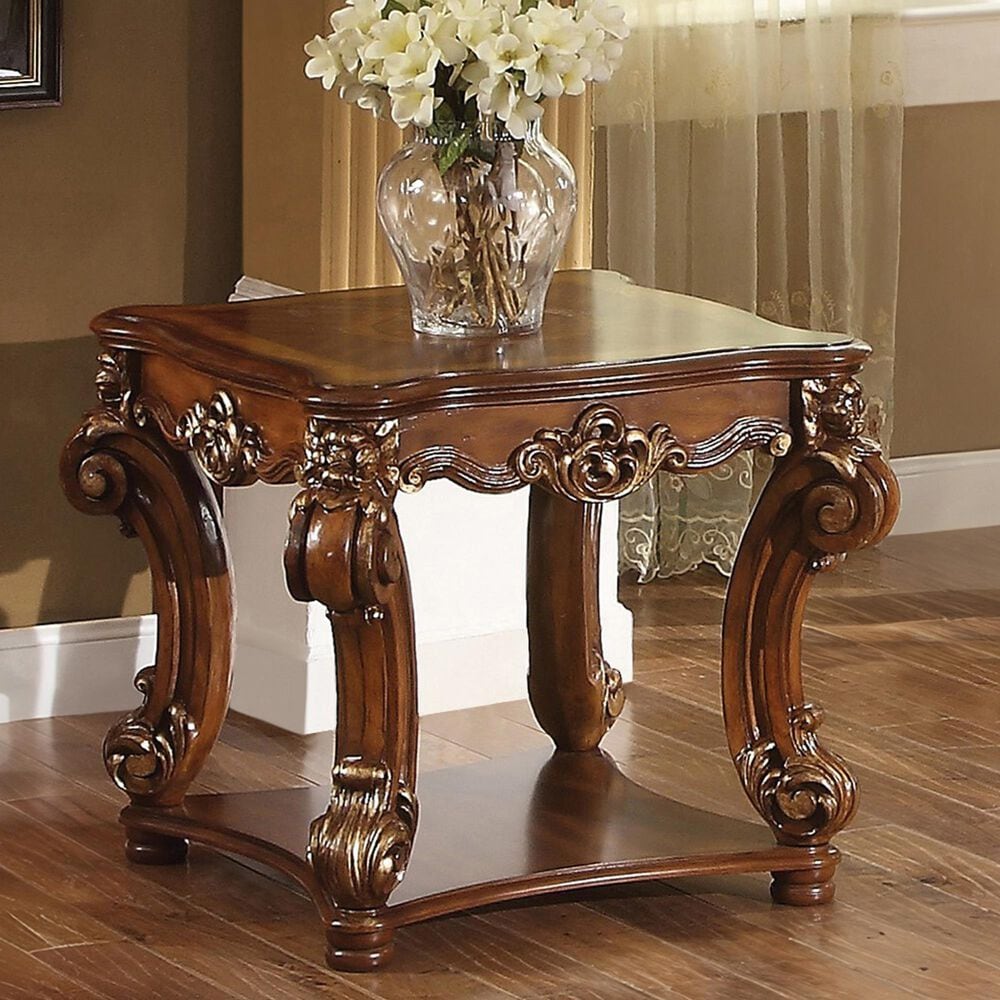 HOMLUX Vendome Square End Table in Cherry, , large