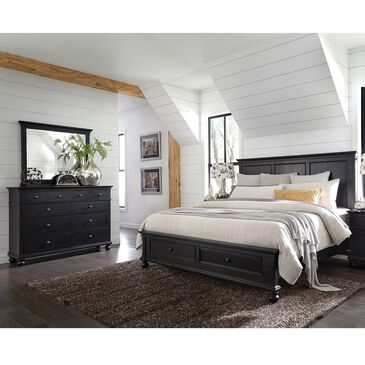Riva Ridge Oxford 3-Piece King Storage Bedroom Set in Black Rubbed, , large
