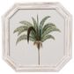 Creative Coop Palmera 9.75" Octagon Palm Tree Wall Art in White and Green (Set of 6), , large