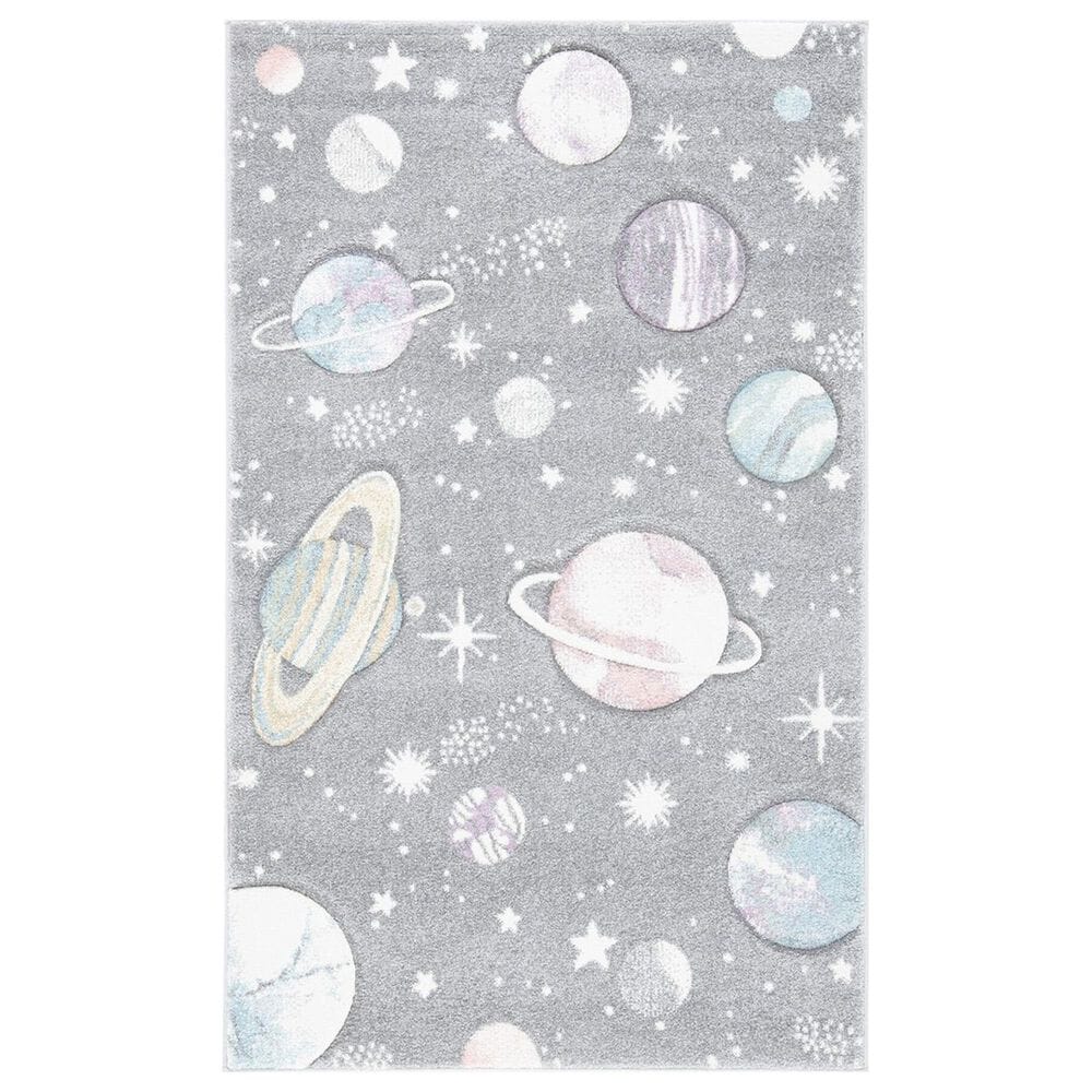 Safavieh Carousel 4" x 6" Grey and Lavender Kids Area Rug, , large