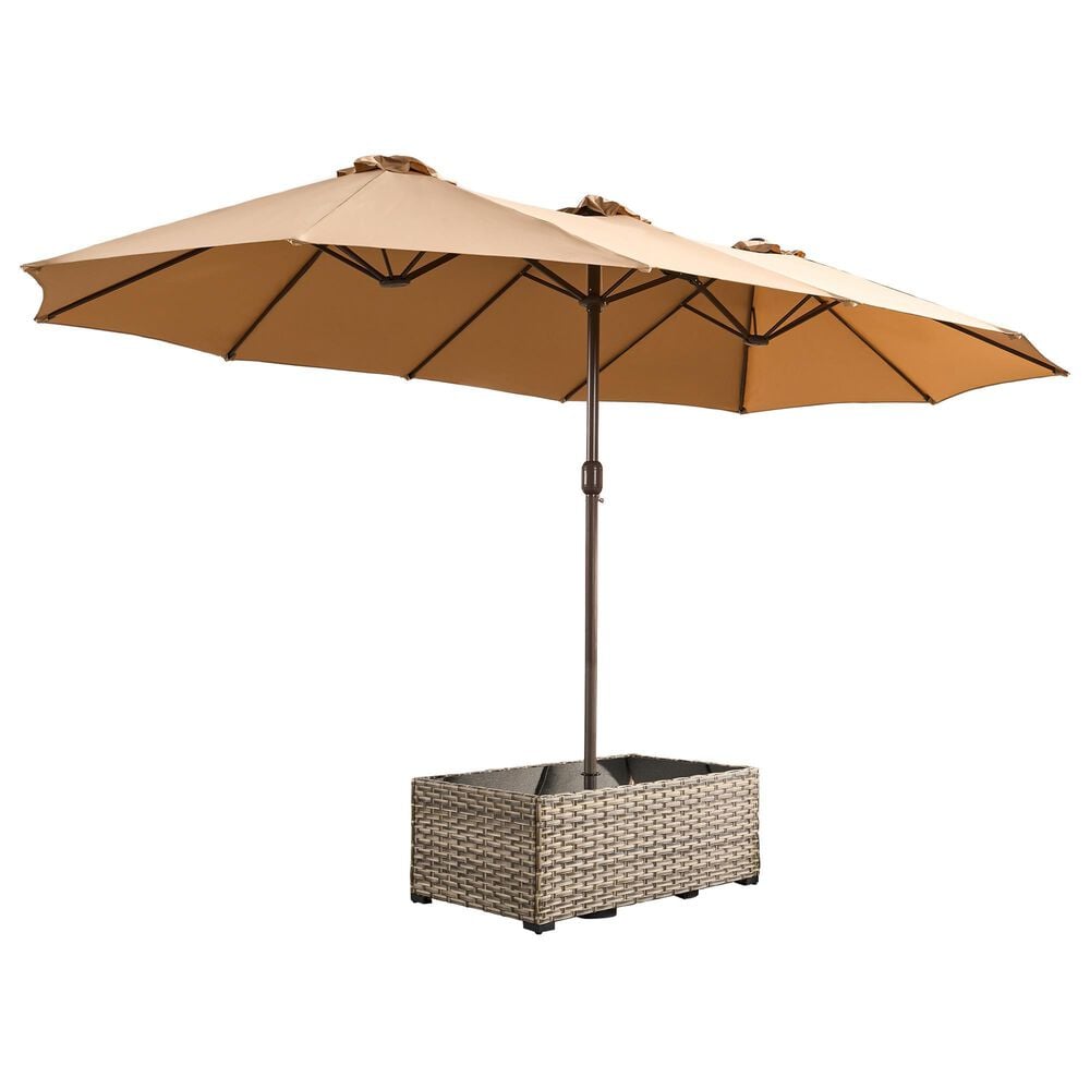 big square patio umbrella cafe 14'10" Custom Umbrellas This elegant 15' x 9' Rectangular Lit