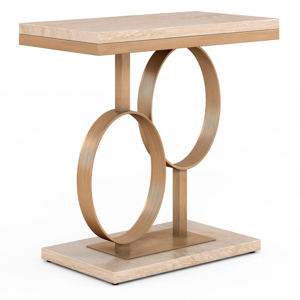 Vantage Intersect Accent Table in Burnished Brass and Marble, , large