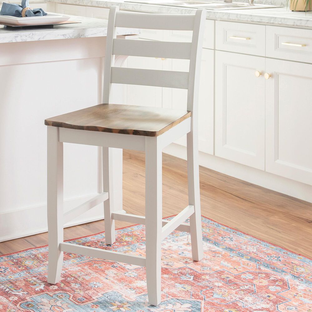 Linon Home Decor Colm Counter Stool in Light Grey and Warm Brown, , large