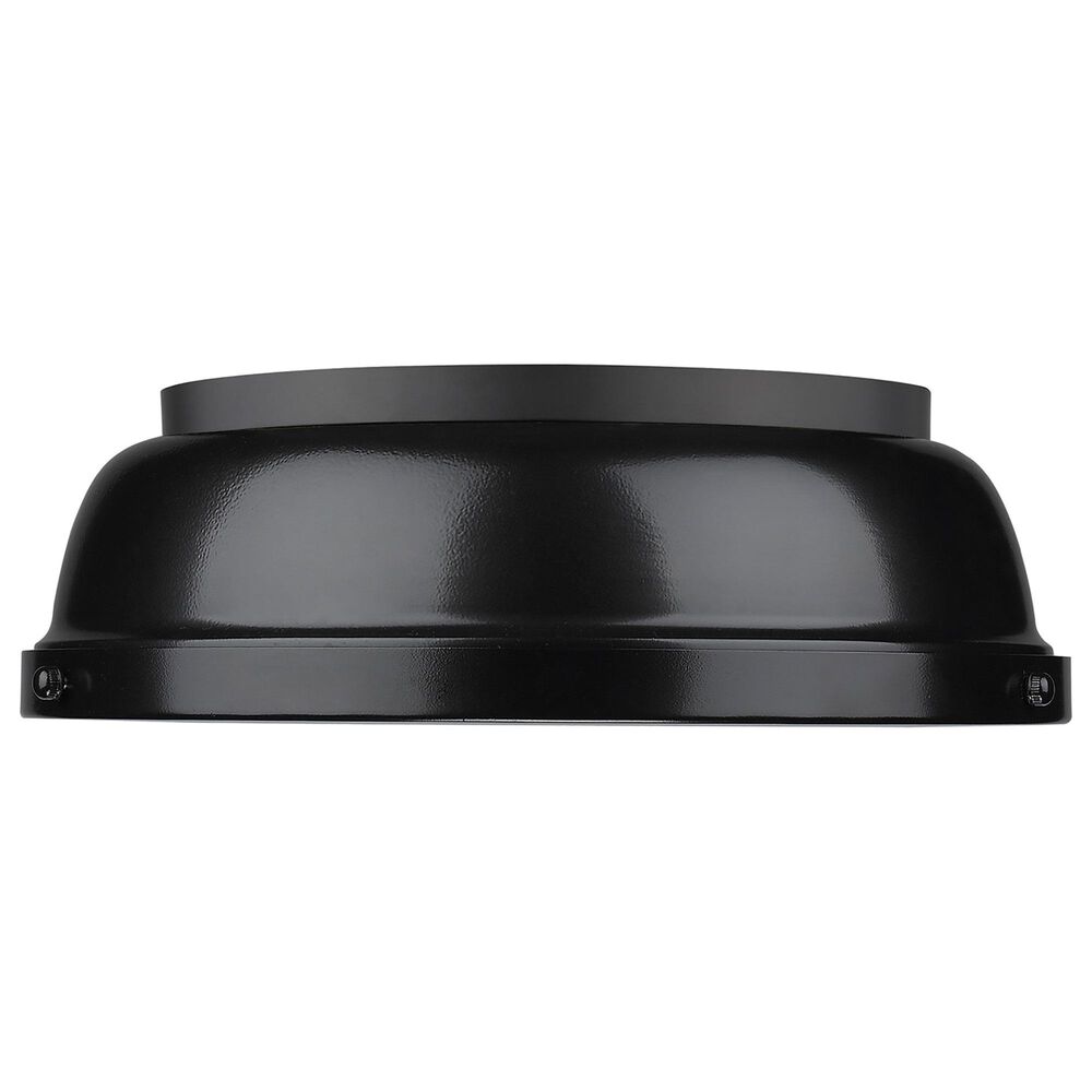 Golden Lighting Duncan 14&quot; Flush Mount in Matte Black and Glossy Black, , large