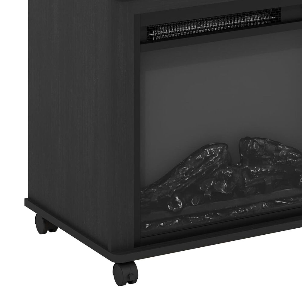 HOMLUX Electric Fireplace End Table with Wheels in Americano, , large