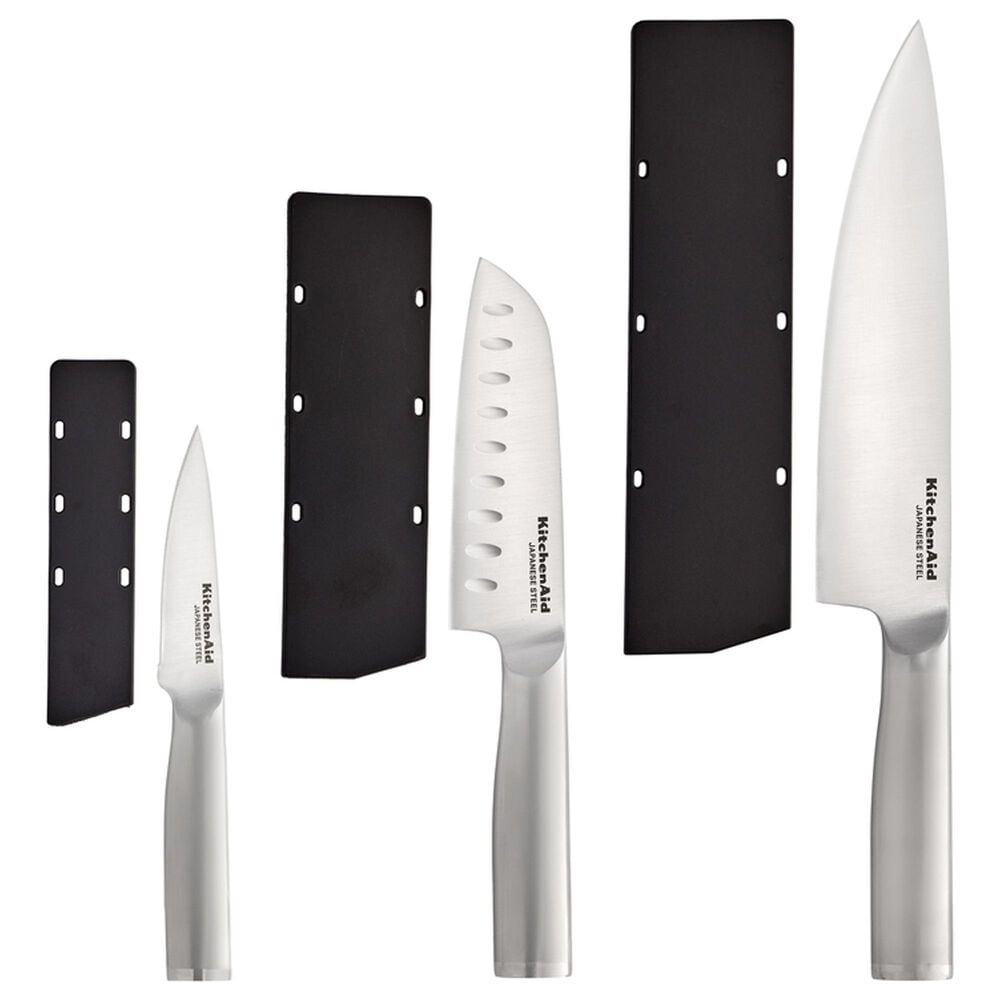 KitchenAid Gourmet 3-Piece Chef Knife Set in Stainless Steel, , large