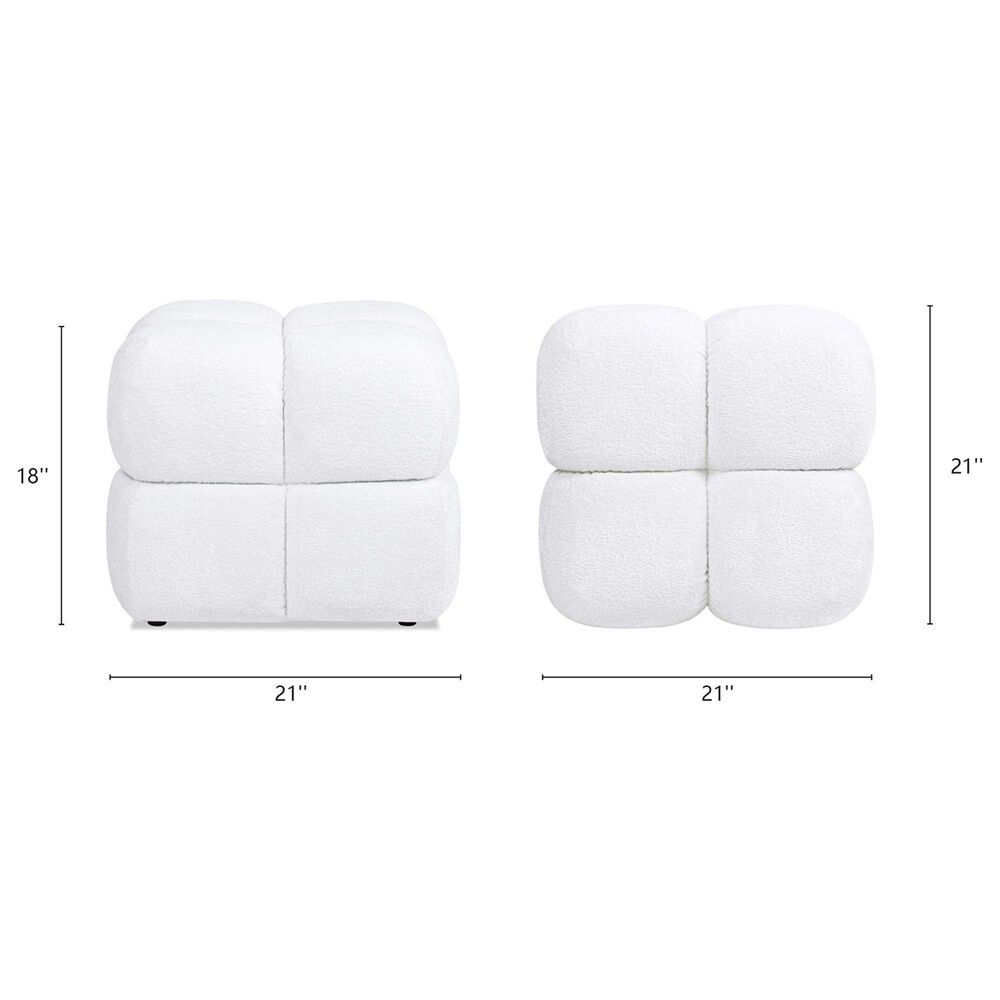 Jennifer Taylor Home Pixel Pouf Ottoman in Almond White, , large