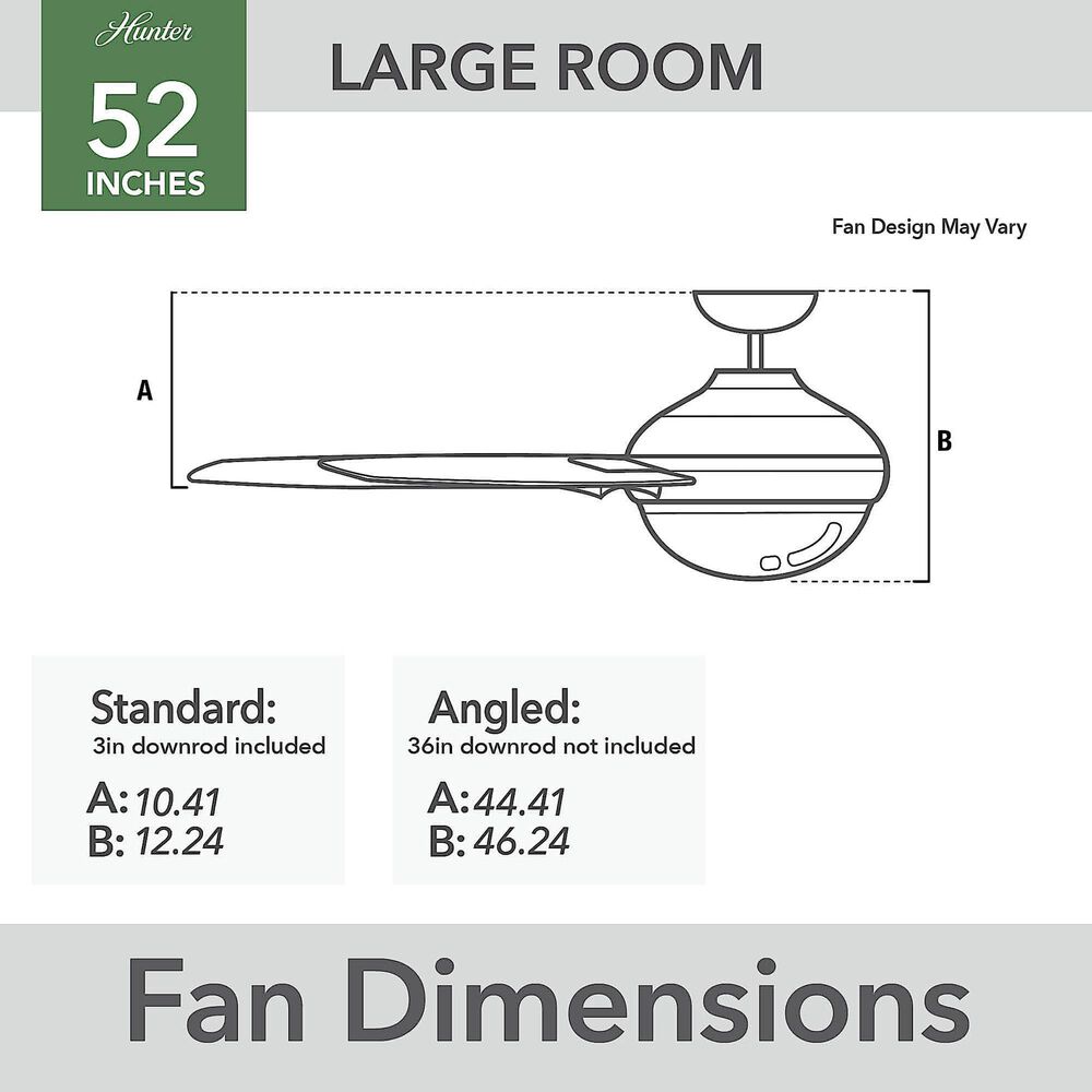 Hunter Bolsa 52&quot; Ceiling Fan with LED Light in Matte Black, , large