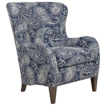 Smith Brothers Wing Back Accent Chair in Blue Tone, , large