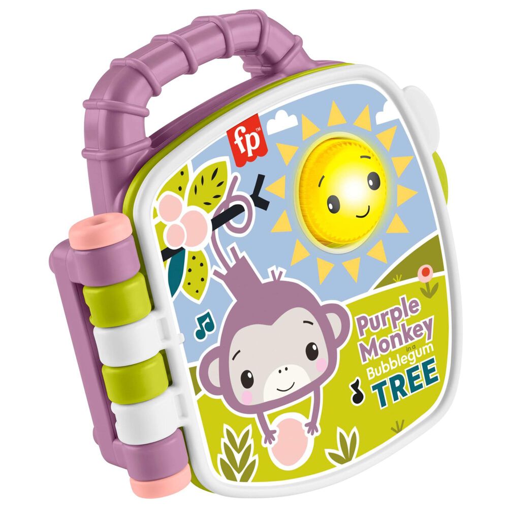 Fisher Price Monkey Musical Storybook with Lights and Sounds in Purple, , large
