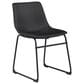 Ashley Centiar Dining Side Chair in Black Faux Leather, , large