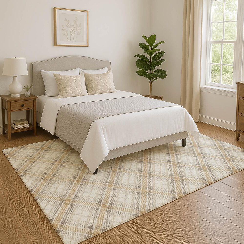Dalyn Rug Company Soft Essentials Plaid Ivory 9' x 12' Indoor/Outdoor Area Rug, , large