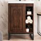 James Martin Vanities Alicante 24" Single Bathroom Vanity in Mid Century Acacia and Matte Black with 5 cm White Glossy Resin Top and Rectangular Sink, , large