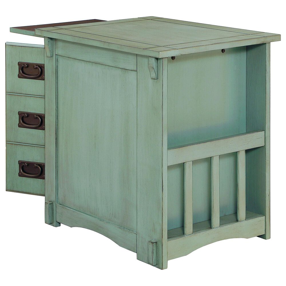 Linon Home Decor Parnell Side Table in Teal, , large