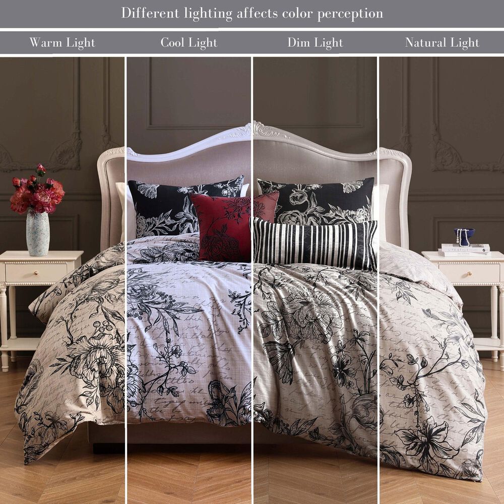 Bebejan 5-Piece Queen French Linen Comforter Set in Tan, , large