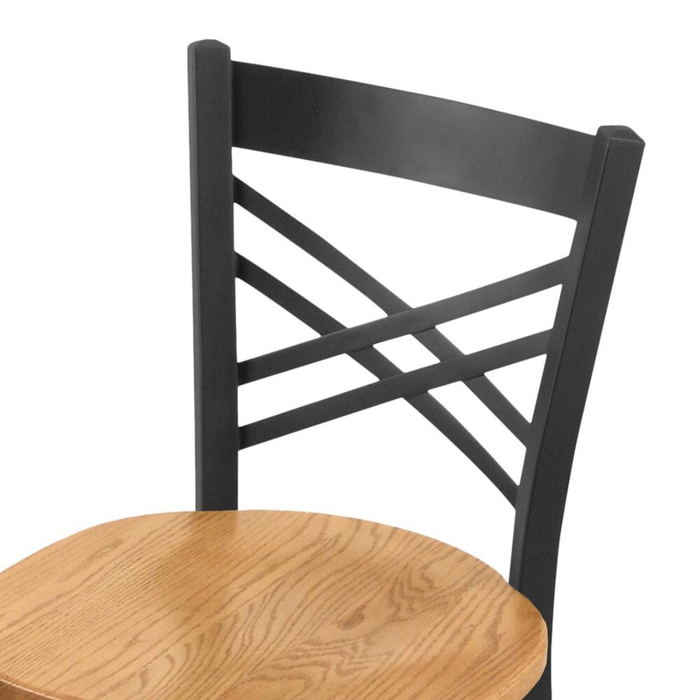 Holland Bar Stool 620 Catalina 18" Chair with Pewter and Medium Oak Seat, , large