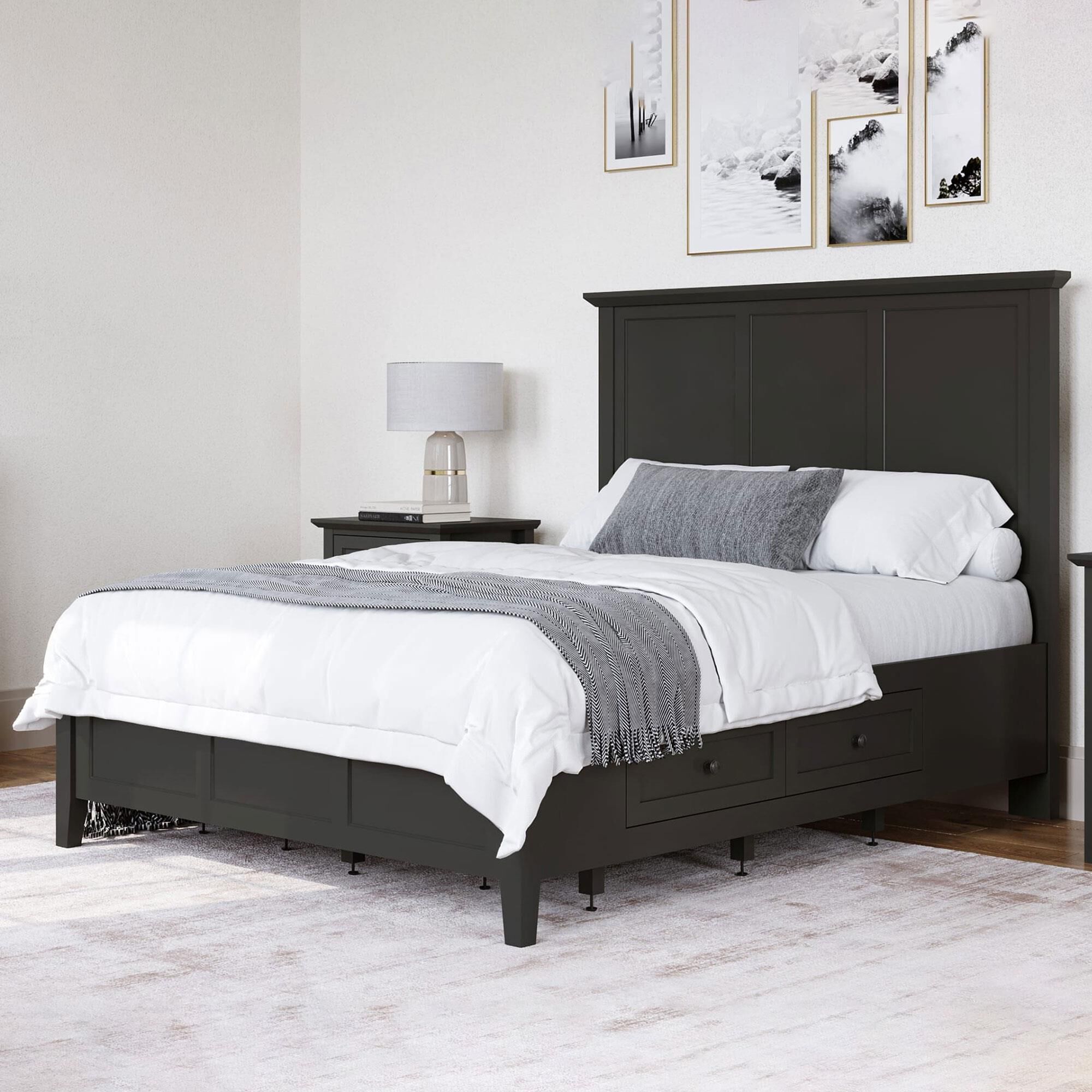 Urban Home Grace Eastern King Storage Bed in Raven Black
