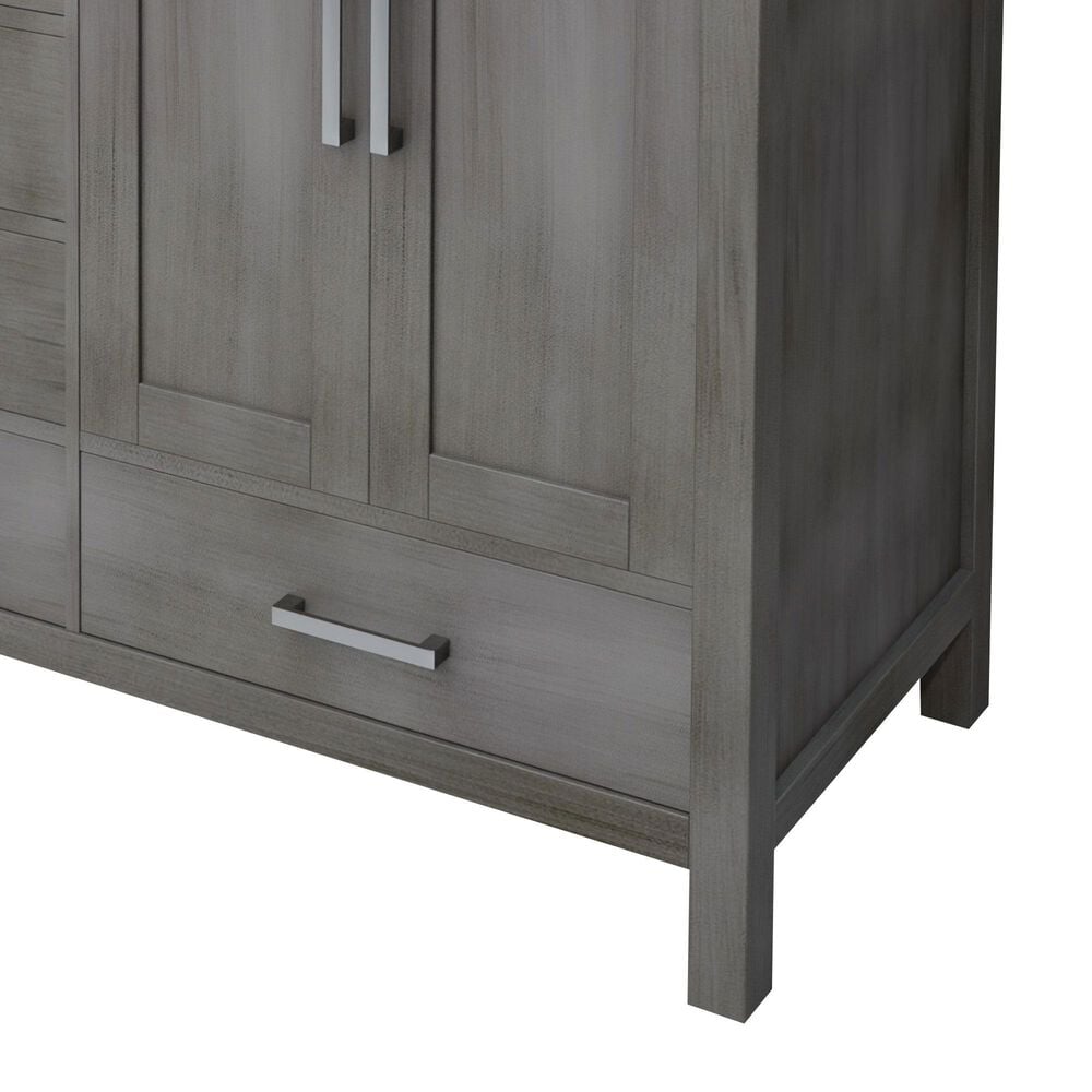 Lexora Home Jacques 60" Double Bathroom Vanity in Distressed Grey with 2 cm White Carrara Marble Top and Rectangular Sinks, , large