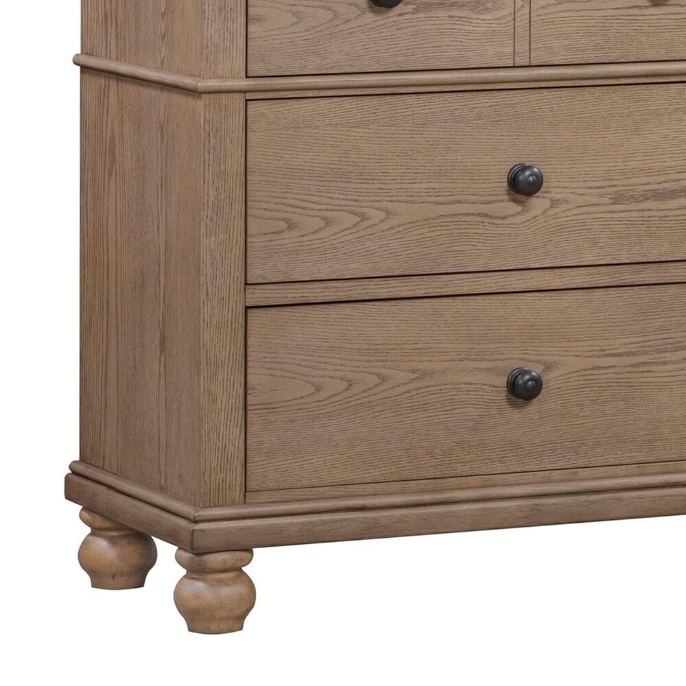 Riva Ridge Oxford 6-Drawer Dresser with Mirror in Tan, , large