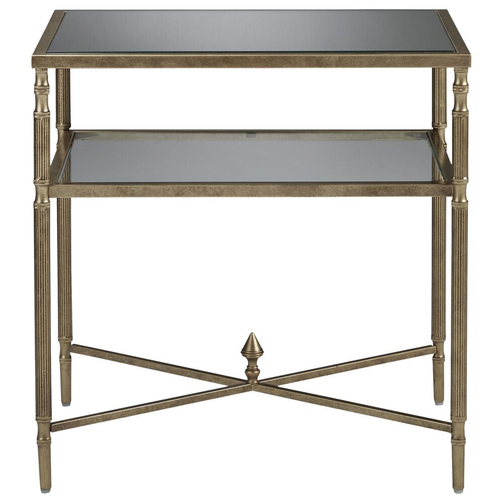 Ashley Cloverty End Table in Aged Gold and Clear, , large