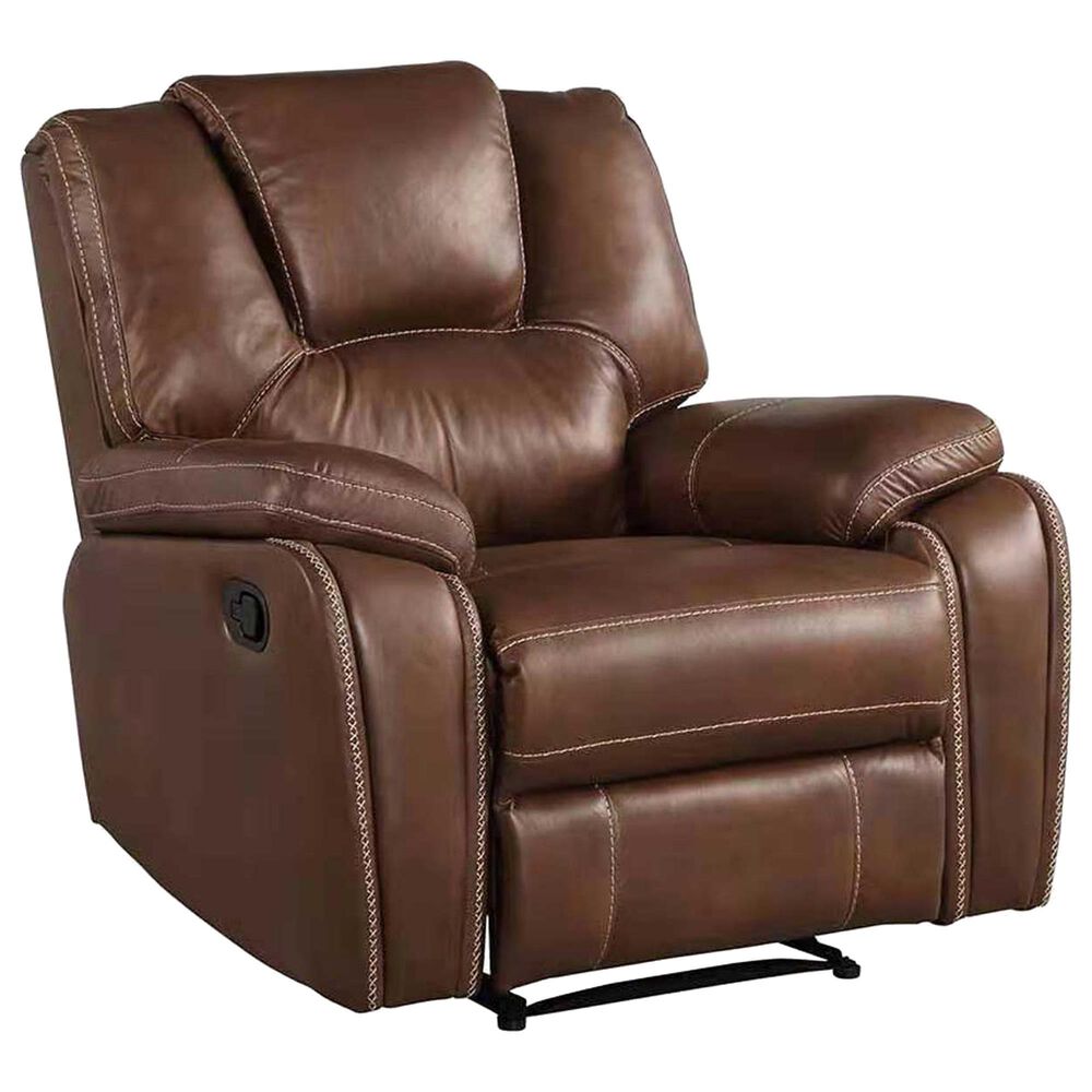 Steve Silver Katrine Manual Recliner in Chestnut Brown, , large