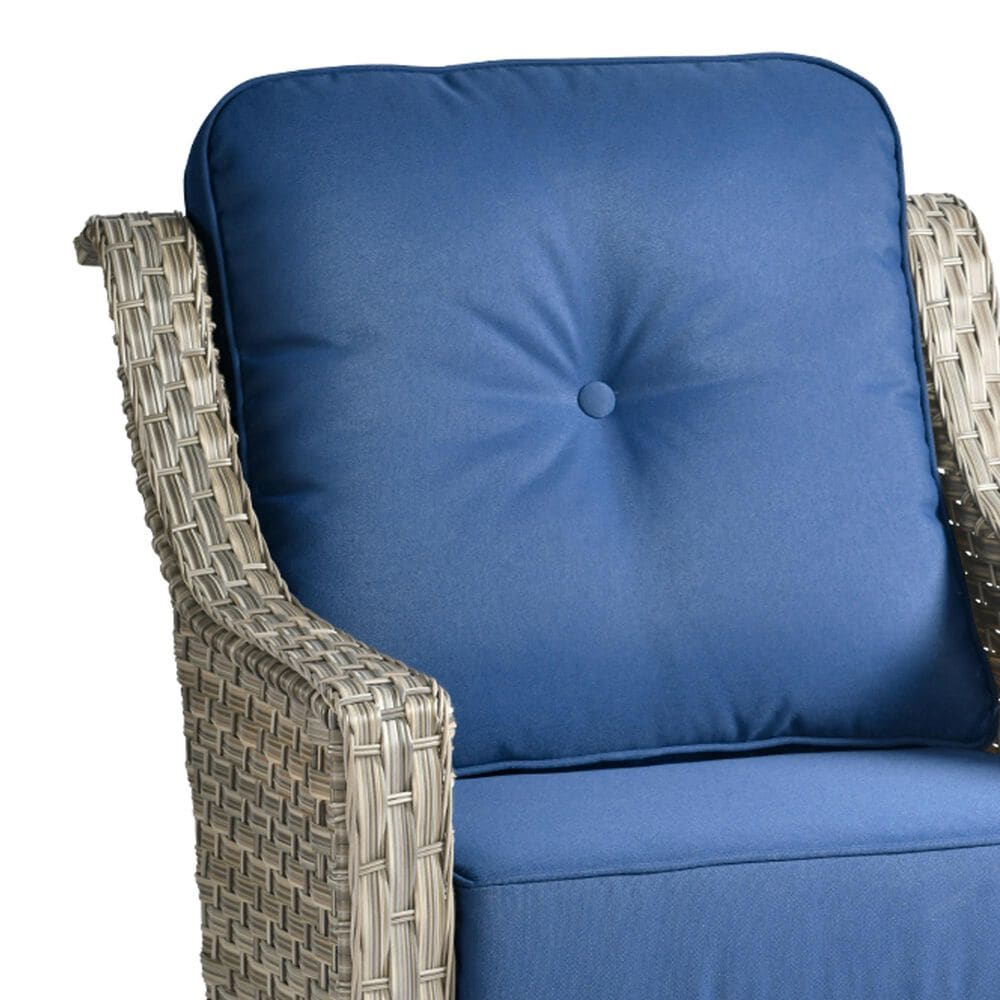 HOMLUX Outdoor Arm Chair in Navy Blue (Set of 2), , large