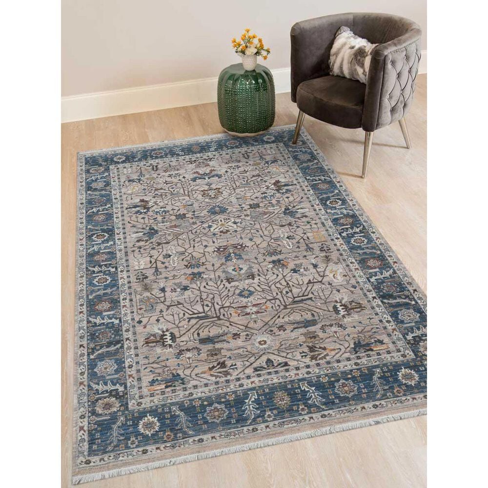 Amer Rugs Arcadia 7&#39;1&quot; x 10&#39; Beige Navy Area Rug, , large