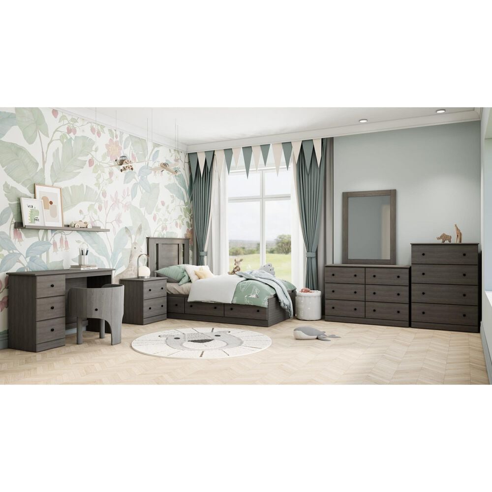 Lemoore Essential Twin Panel Headboard with Side Style in Storm Grey, , large