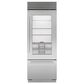 Sub Zero 17 Cu. Ft. Classic Right Hinge Bottom Freezer Refrigerator with Glass Door and Tubular Handle in Stainless Steel, , large