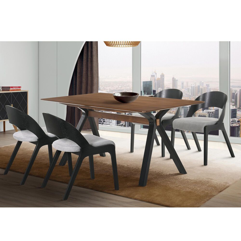 Blue River Laredo and Polly 5-Piece Dining Set in Black and Walnut, , large