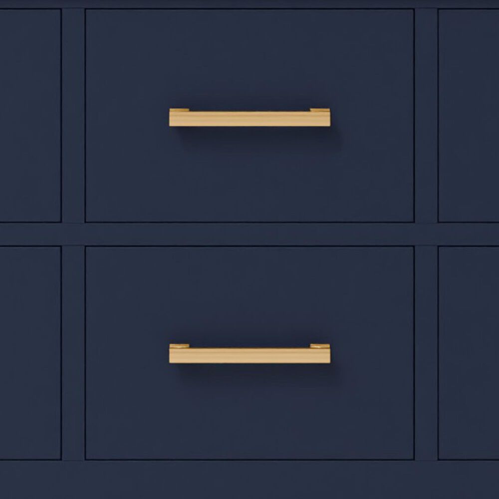 Lexora Home Castor 60" Double Bathroom Vanity in Blue with 2 cm White Quartz Top and Rectangular Sinks, , large