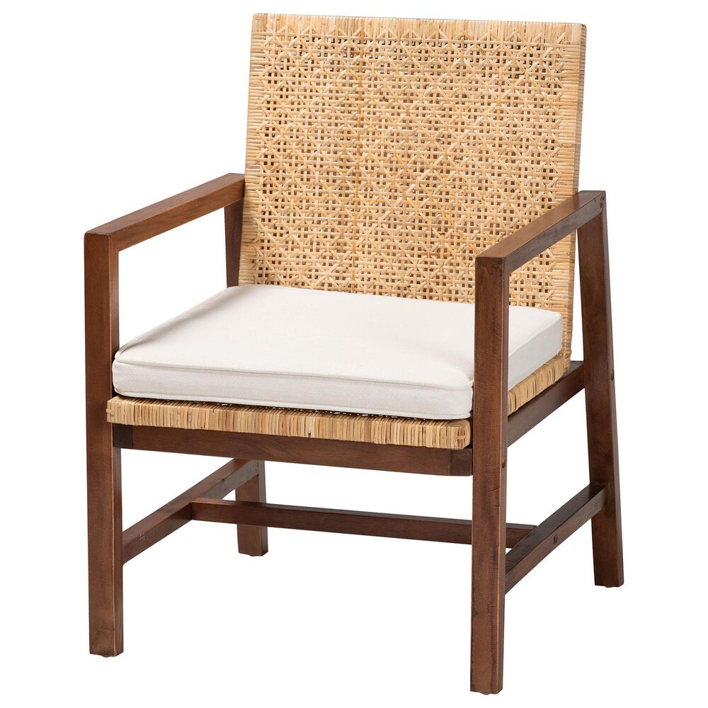 Baxton Studio Lovina Arm Chair in White, , large