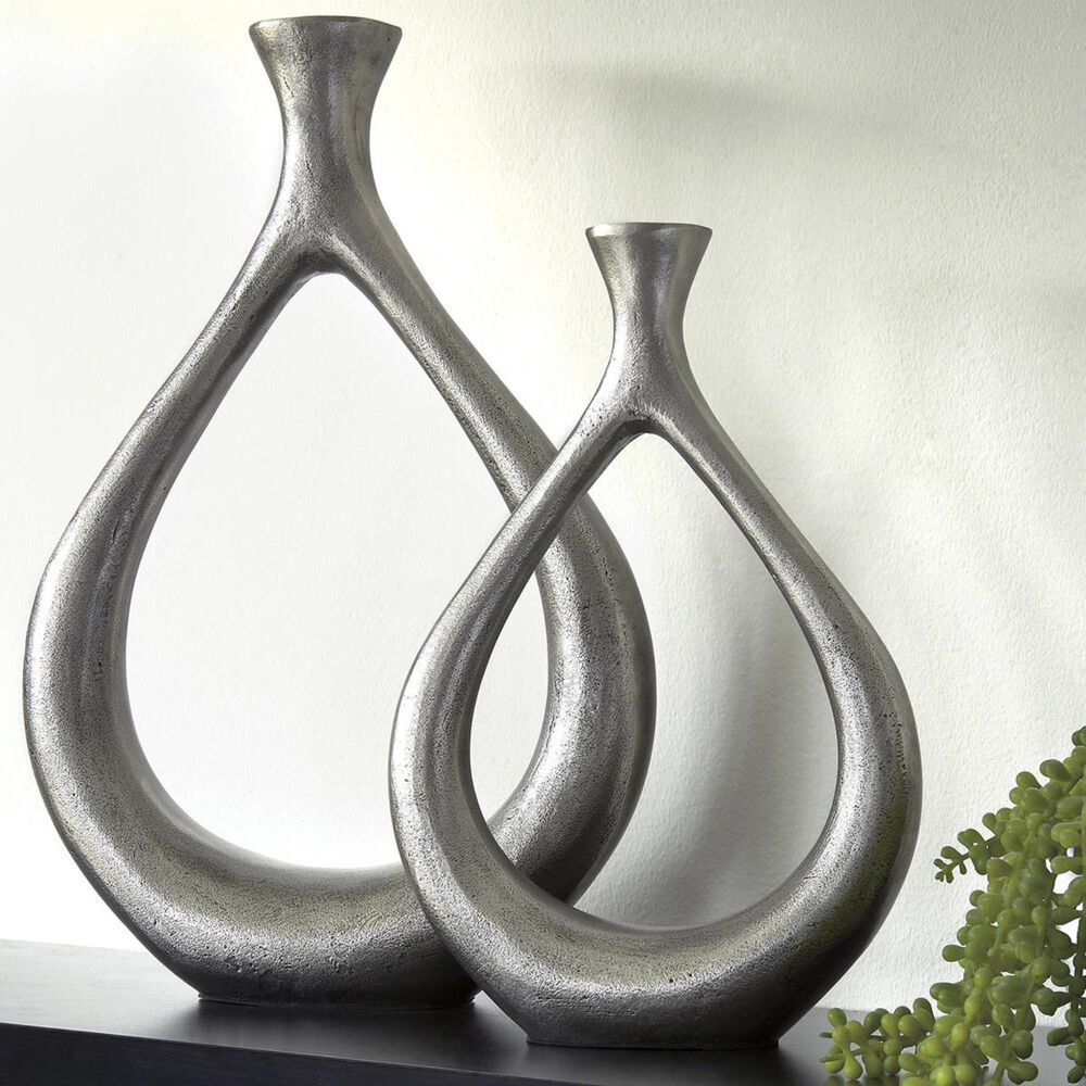 Ashley Dimaia 2-Piece Vase Set in Antique Silver, , large