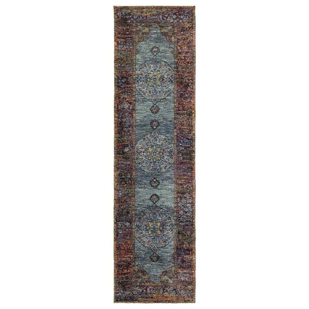 Oriental Weavers Andorra 7139A 2"3" x 8" Blue Runner, , large