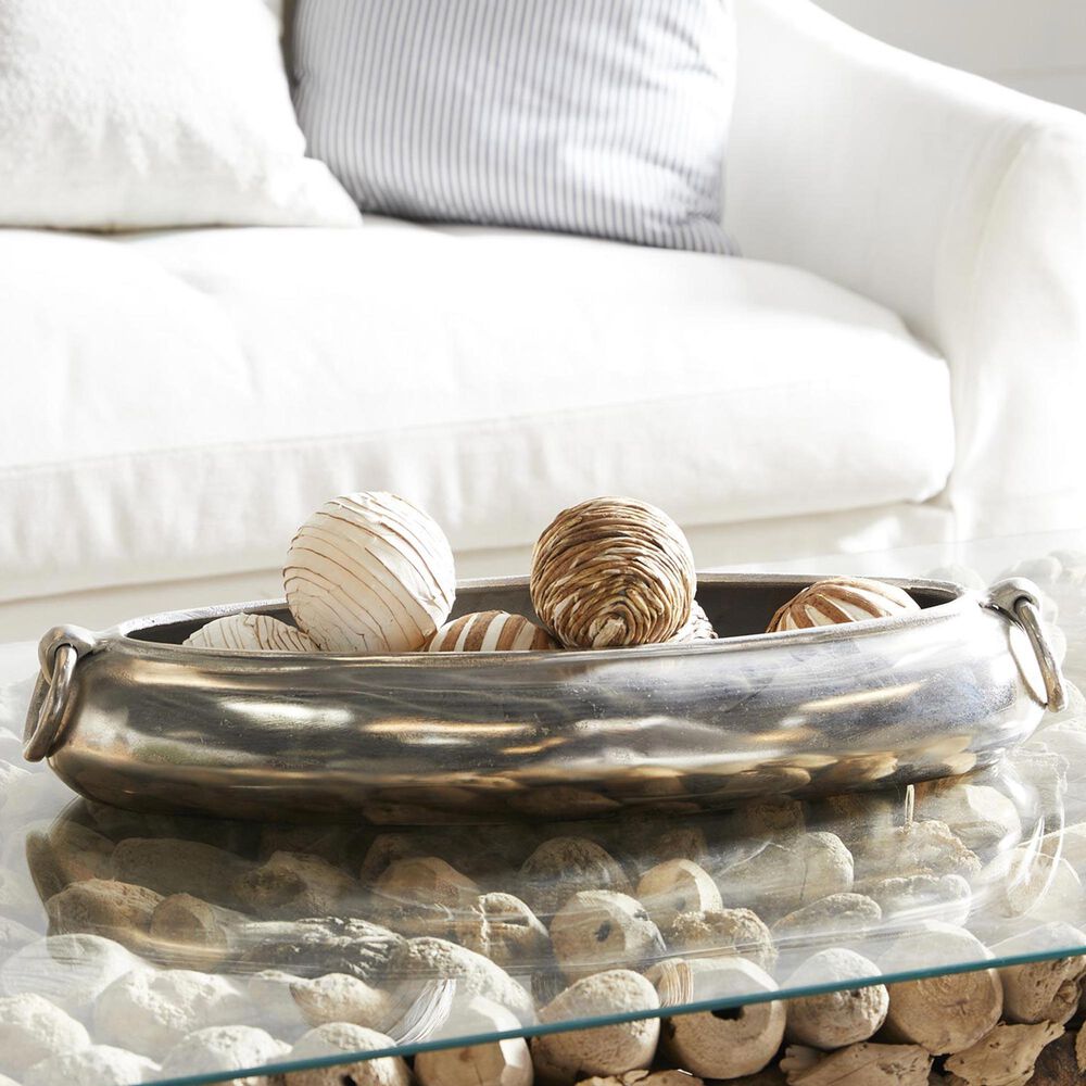 Maple and Jade Aluminum Decorative Bowl in Silver, , large