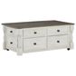 Ashley Havalance Lift-Top Coffee Table in Distressed Vintage White and Weathered Gray, , large