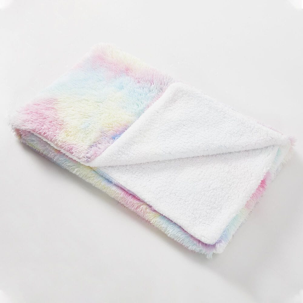 Duke Imports Rainbow Frost Plush Throw in Multicolored, , large