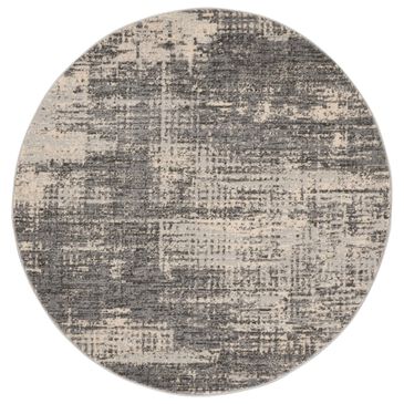 Nourison Rush CK953 4" Round Grey and Beige Area Rug, , large