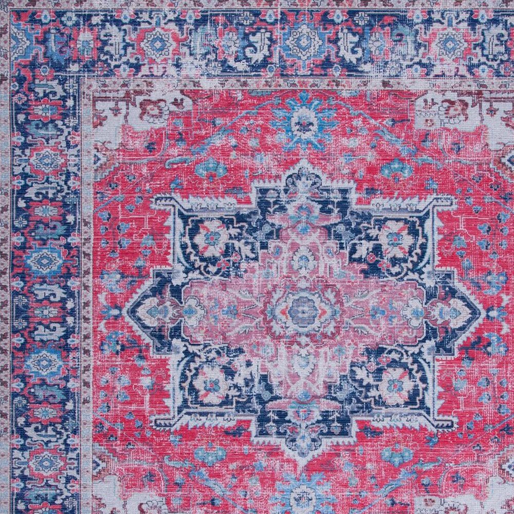 Safavieh Serapi SEP323 6&#39;7&quot; Round Red and Navy Area Rug, , large