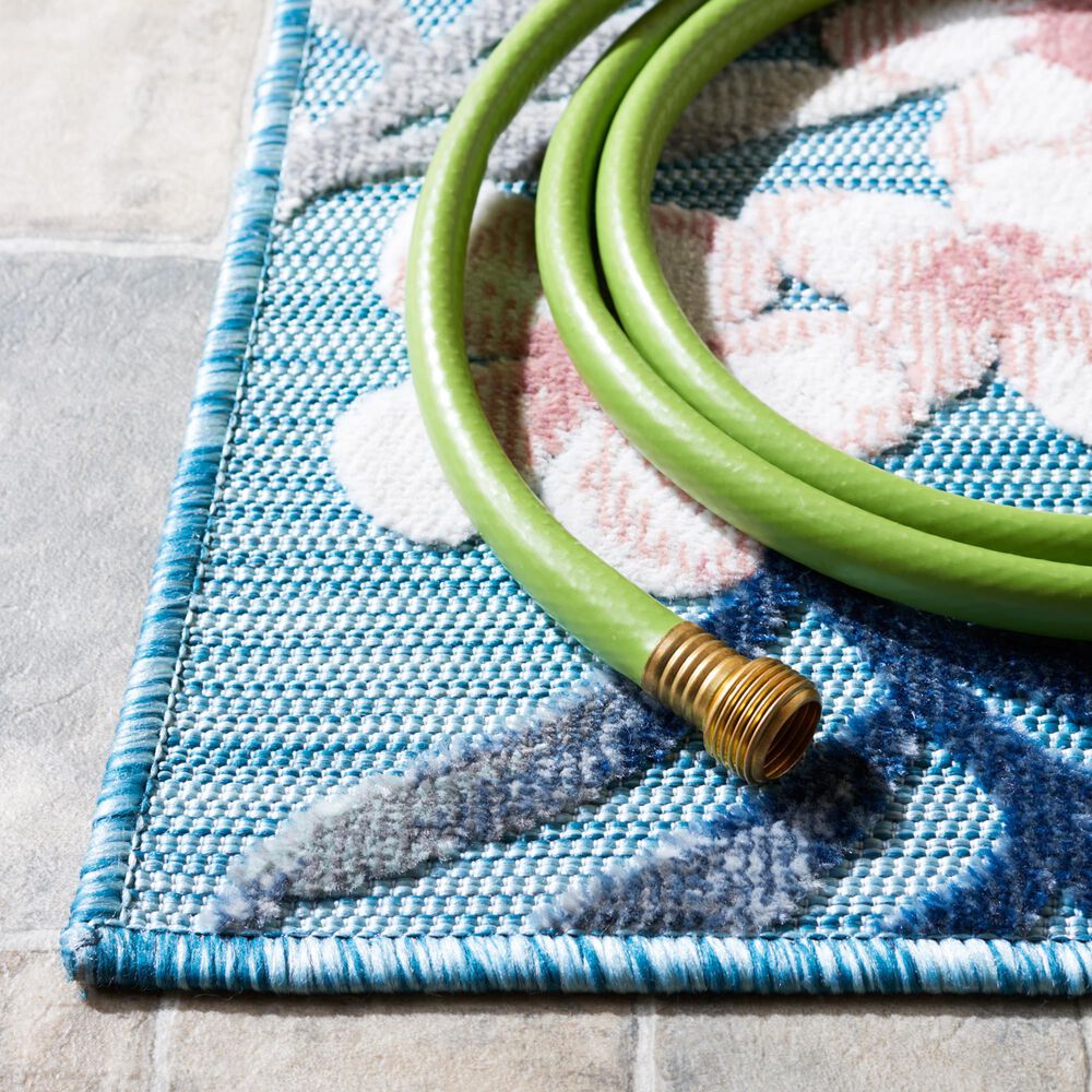 Safavieh Cabana CBN451J 8&#39; x 10&#39; Aqua and Ivory Indoor/Outdoor Area Performance Rug, , large