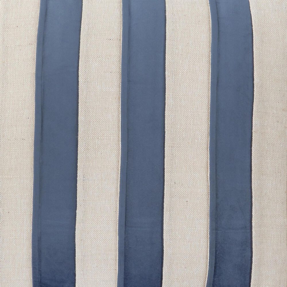 K &amp; K Interiors 20" Square Throw Pillow in Blue and Natural, , large