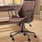 HOMLUX Mid Back Ergonomic Office Chair with Suede Leather in Dark Brown, , large