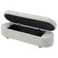 Urban Home Kiki Upholstered Hinged Storage Bench in Cotton Ball, , large