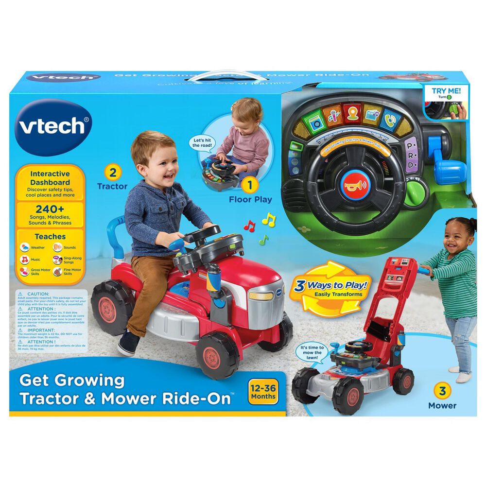 Vtech Get Growing Tractor and Mower Ride-On, , large