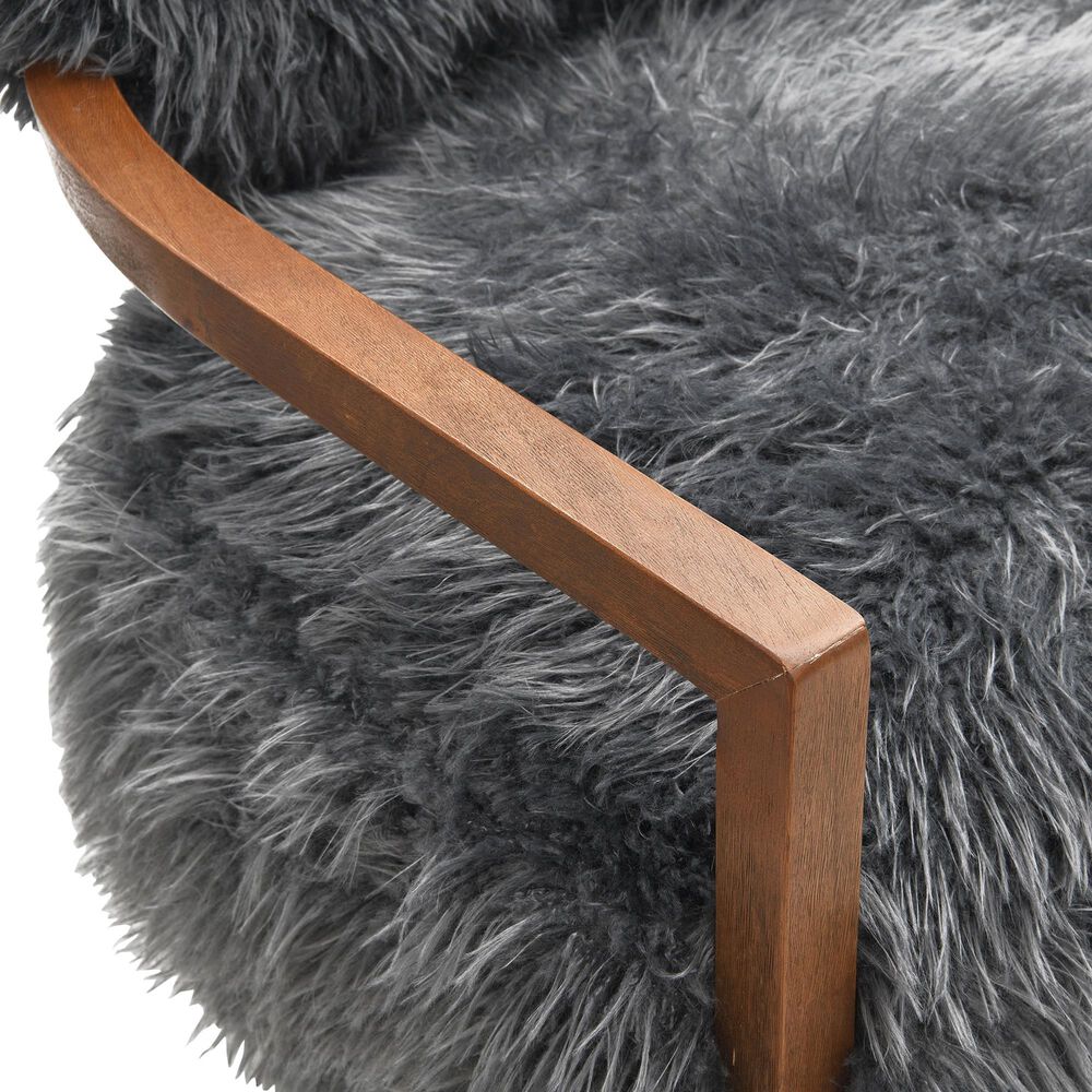 Furniture of America Lumir Long-Haired Accent Chair in Charcoal Gray, , large