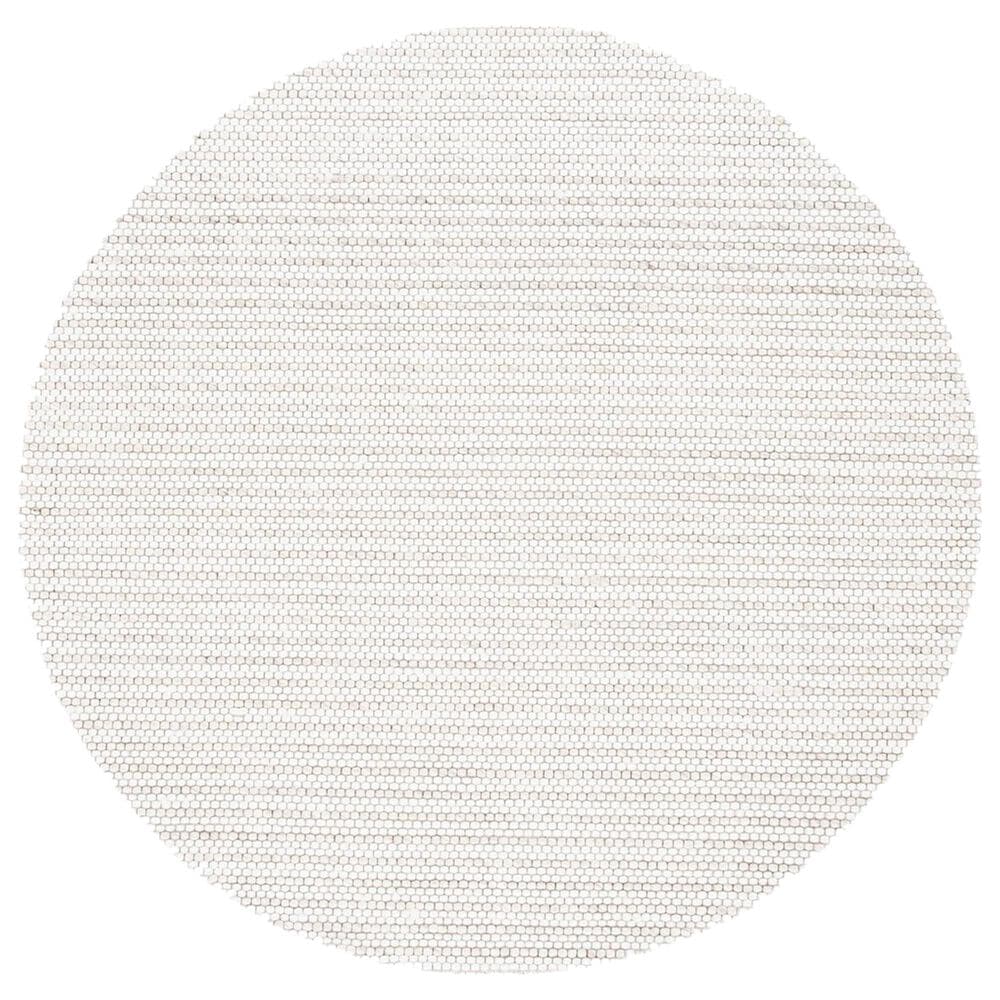 Safavieh Marbella Interlaced Striped 4" Round Light Brown and Ivory Area Rug, , large