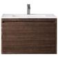James Martin Vanities Mantova 31.5" Single Vanity in Mid-Century Walnut with 3 cm Glossy White Composite Stone Top and Rectangular Sink, , large