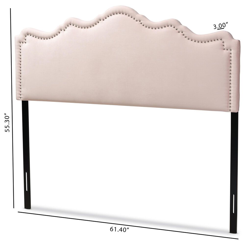 Baxton Studio Nadeen Queen Upholstered Headboard in Light Pink, , large
