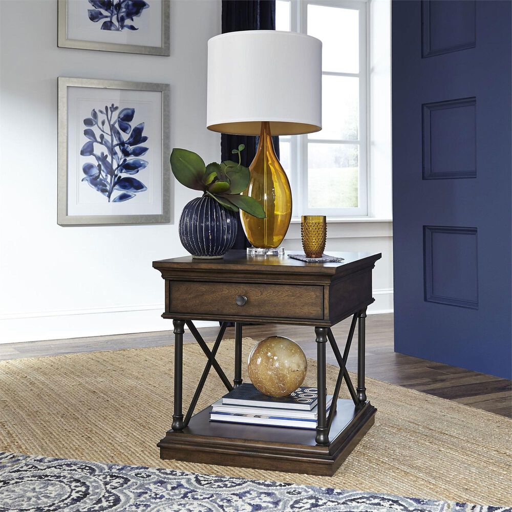 Belle Furnishings Tribeca End Table with Drawer in Cordovian Brown, , large